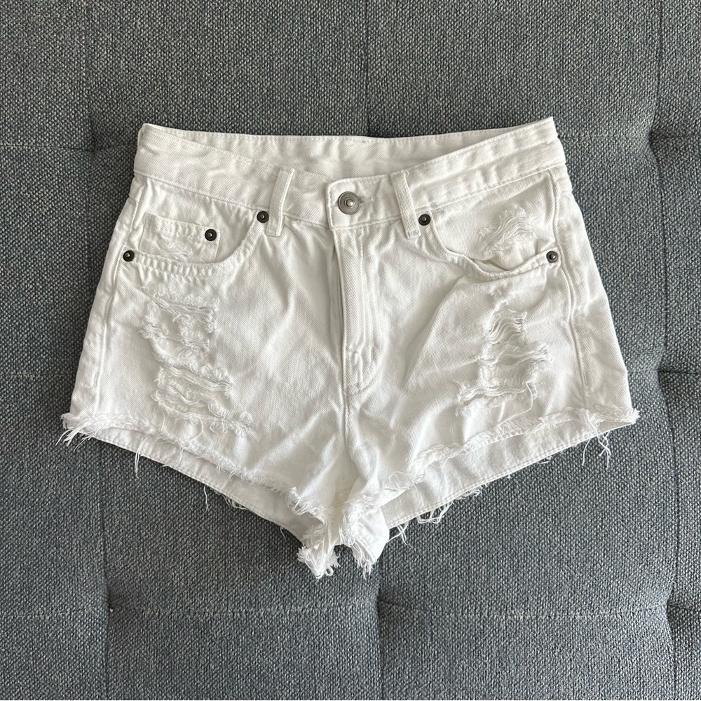 H&M White Denim Shorts Size XS